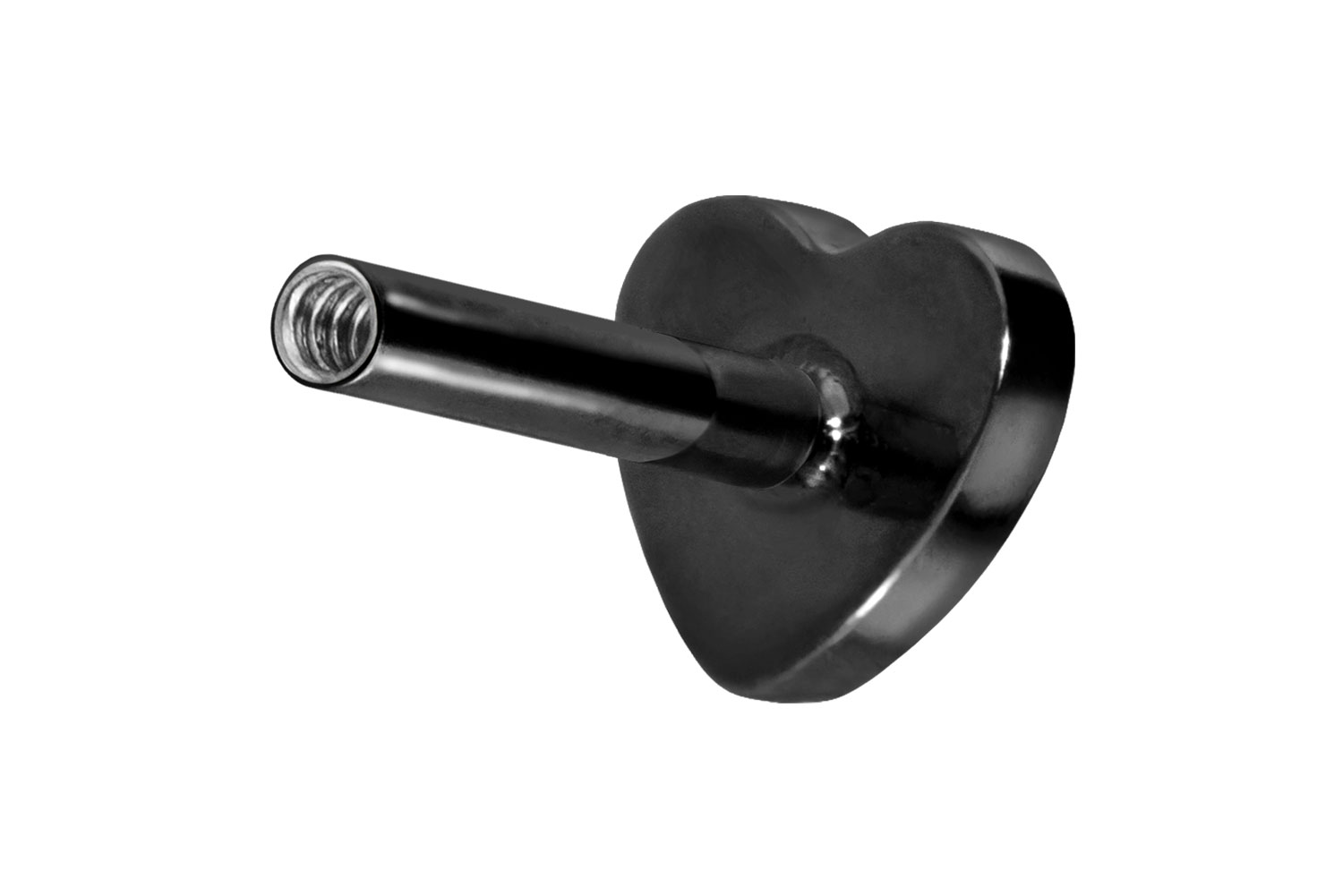 Titan Labret Piercing mit Innengewinde ohne Kugel HERZ